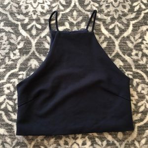Navy Blue Crop Top